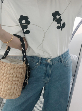 cosy zing  小清新ins草编织水桶包海边度假包手提沙滩包圆筒包