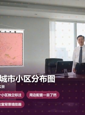 白城市小区分布图 现代简约装饰画 办公室挂画 定制地图挂图