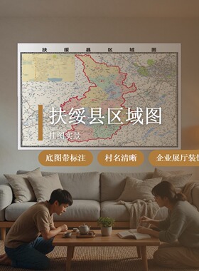 扶绥县区域图 现代简约装饰画 办公室挂画 定制地图挂图
