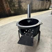 柴火炉煤气罐改装 柴火灶旅游家用户外炉便携烧水烧菜炉锅台灶烧柴