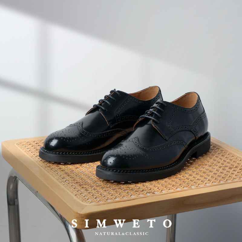 simweto增高商务雕花皮鞋