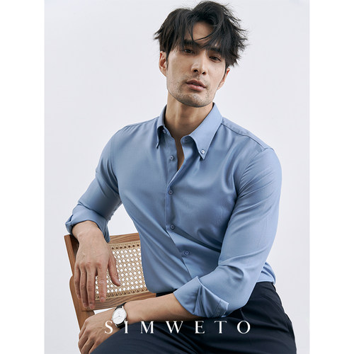 轻奢高级感竹纤维扣领衬衫