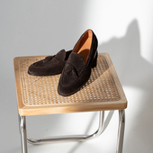 意式 休闲皮鞋 绅装 真皮反绒一脚蹬男鞋 英伦经典 春季 手工流苏乐福鞋