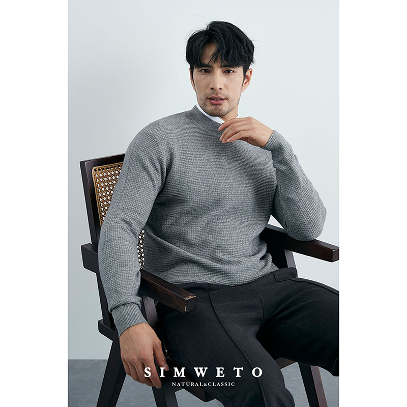 SIMWETO圆领冬季针织衫毛衣