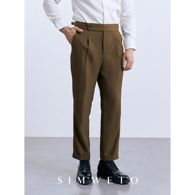 那不勒斯休闲裤复古西裤