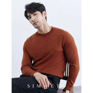圆领针织衫 山羊绒 男士 保暖毛衣冬季 秋冬保暖BI入 羊绒衫 桑蚕丝