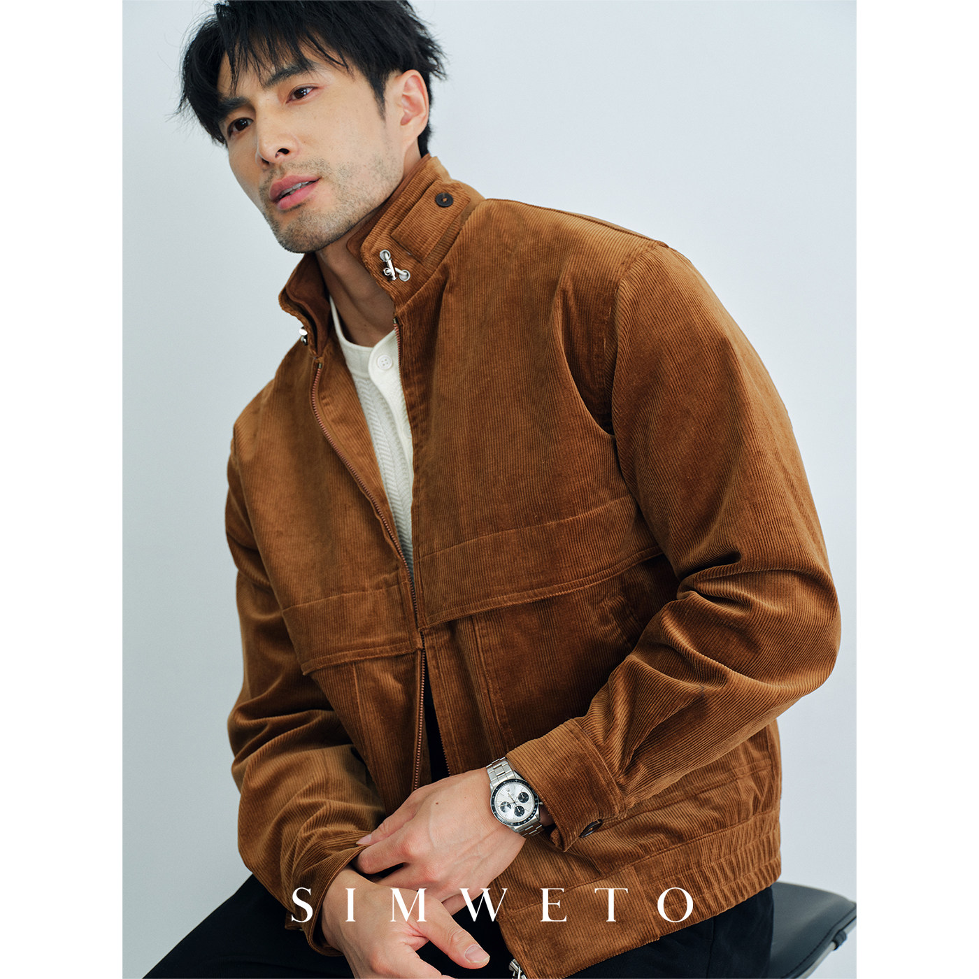 纯棉灯芯绒猎装夹克外套