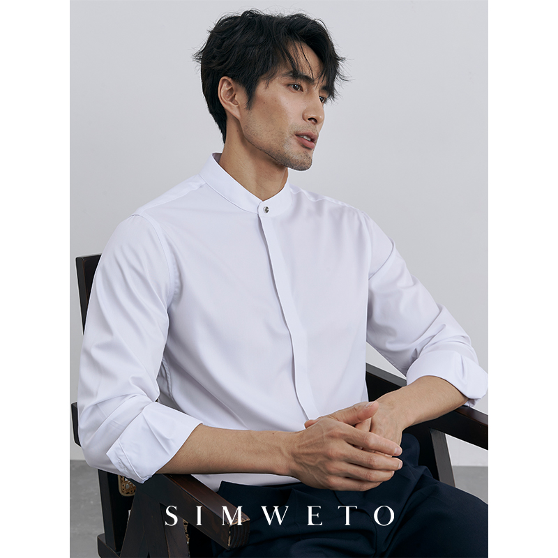 高级感立领衬衫免烫抗皱