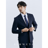 高级感正装 蓝色西服套装 结婚伴郎免烫面试西装 商务绅士 职业装 男