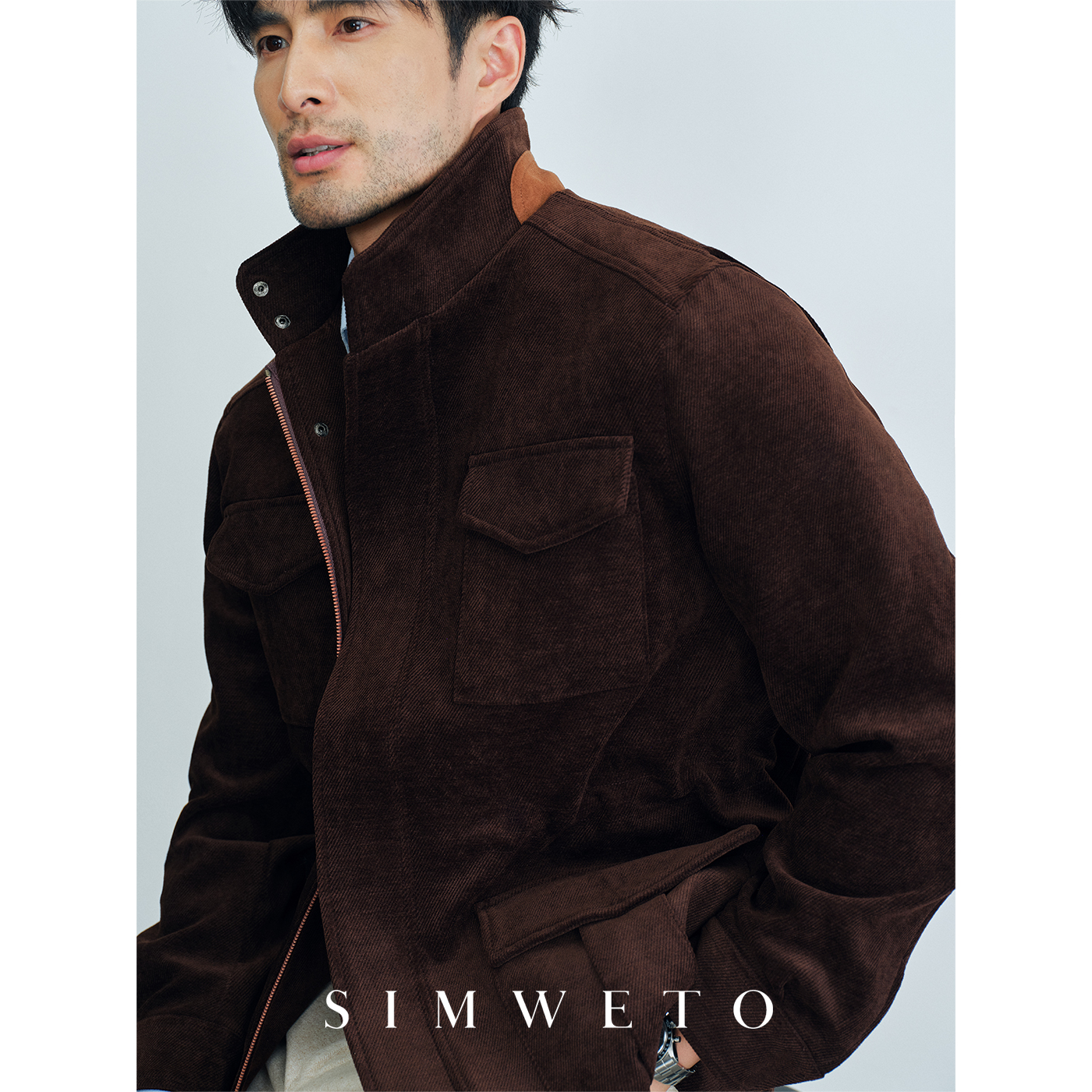 山羊绒猎装灯芯绒美拉德外套