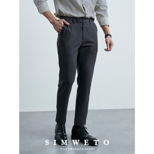 SIMWETO薄款商务休闲裤免烫