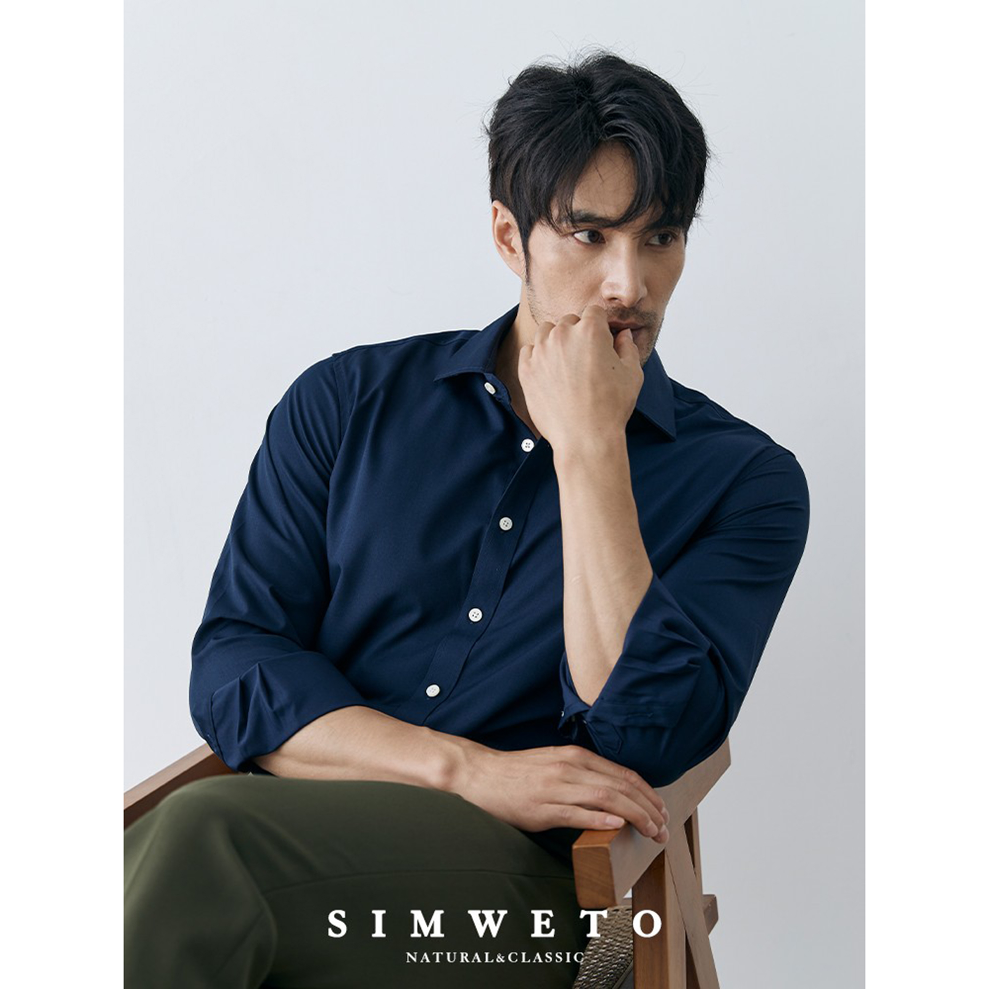 SIMWETO商务休闲衬衫丝滑凉感
