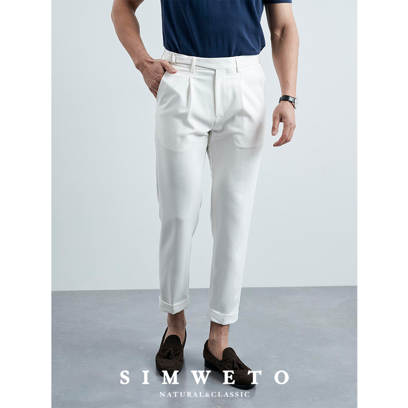 弹力九分裤夏季百搭休闲商务