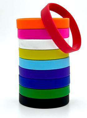 空白纯色硅胶手环男女学生光面运动篮球腕带分队标记手圈橡胶手链