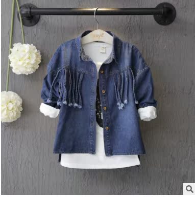 Chemise fille à manche longue en toile - Ref 2088988 Image 1
