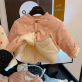 儿童冬季 新 童装 三层夹棉加绒打底衫 女童甜美碎花棉衣内胆宝宝冬装