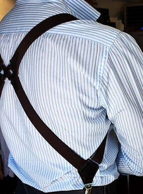 绅士复古西裤腋下双肩背带英伦枪套式男式夹吊带侧夹后背式吊裤带