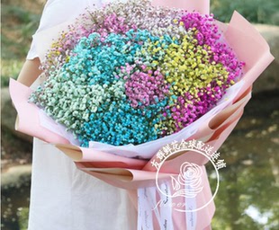 满天星干花大花束纱鲜花速递客厅装饰摆设送女友朋友毕业拍照用花