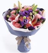 康乃馨 百合鲜花花束精包装 全国连锁配送节日花送长辈