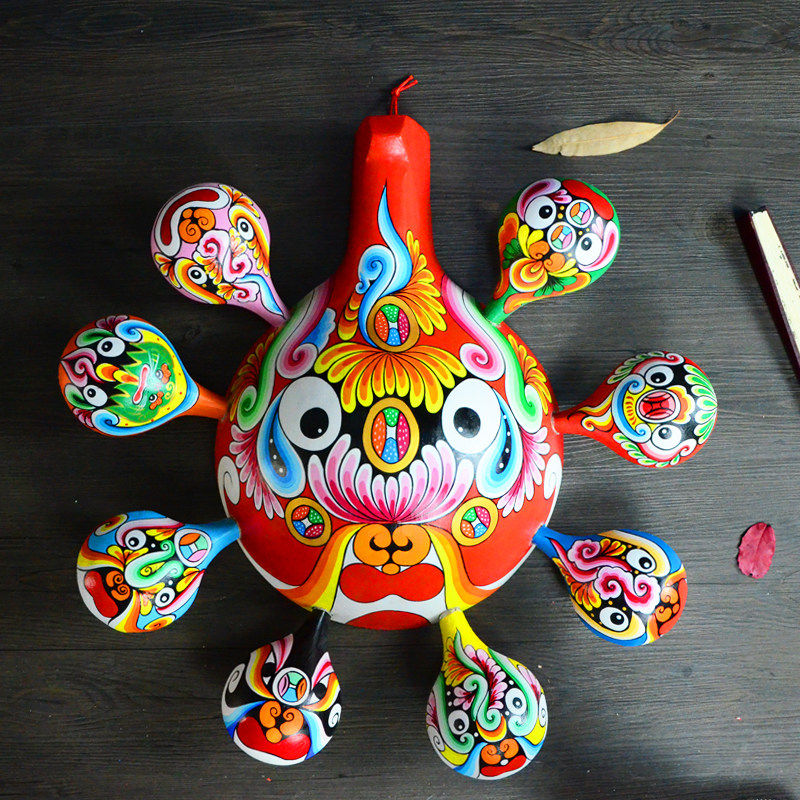 纯手工绘画京剧社火马勺脸谱插花装饰挂件酒店餐饮中国风民俗