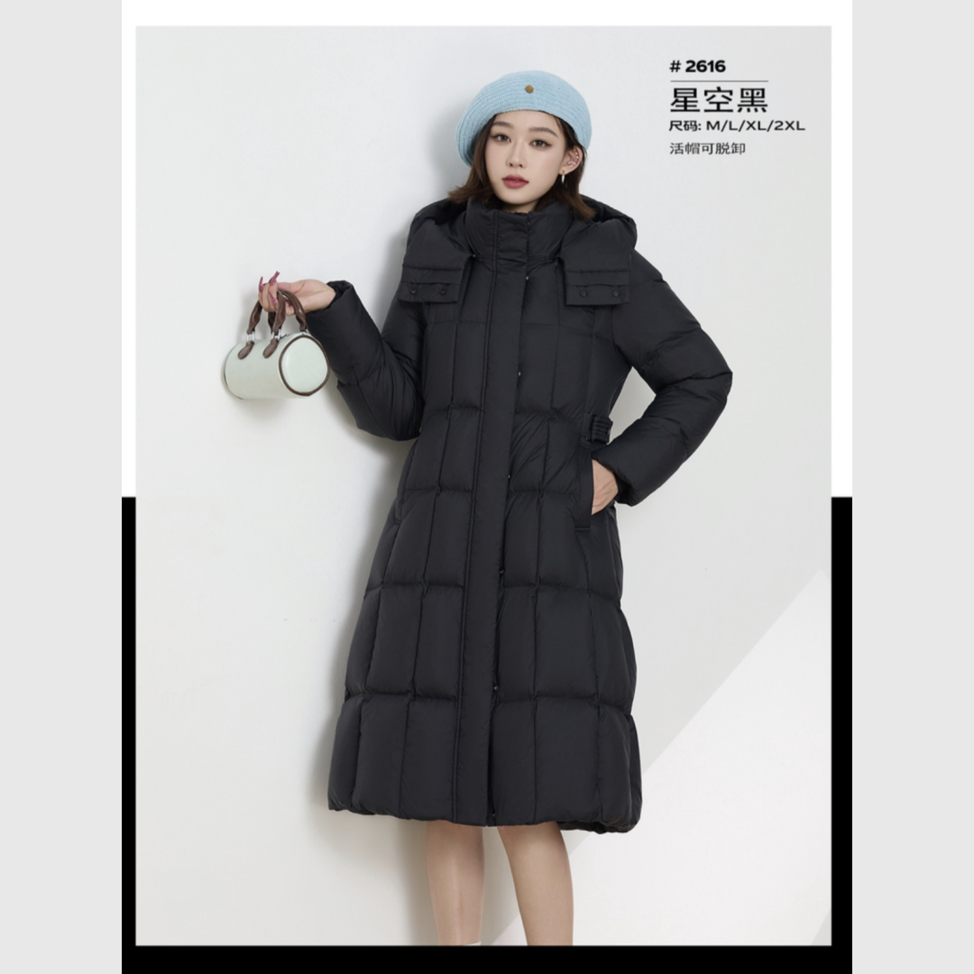 翻新加工定制羽绒服九成品女长款棉被服过膝面包服修身加厚半成品