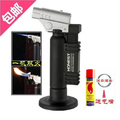 Honest百诚500充气式直冲喷枪打火机点烟雪茄艾灸焊接喷火枪焊枪