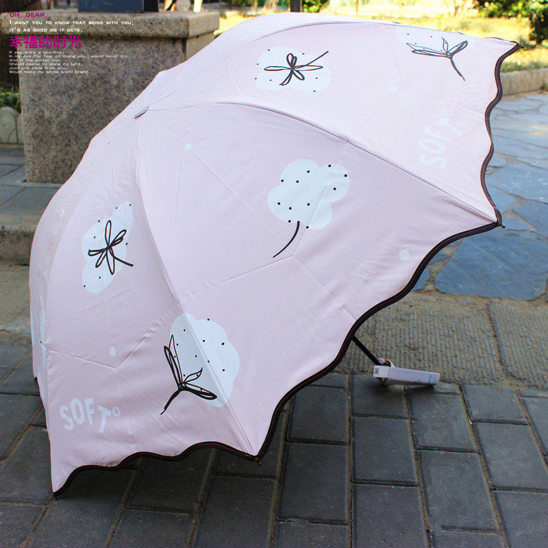 韩系弧形深拱形太阳伞女可爱高颜值遮阳伞防晒防紫外线晴雨伞两用