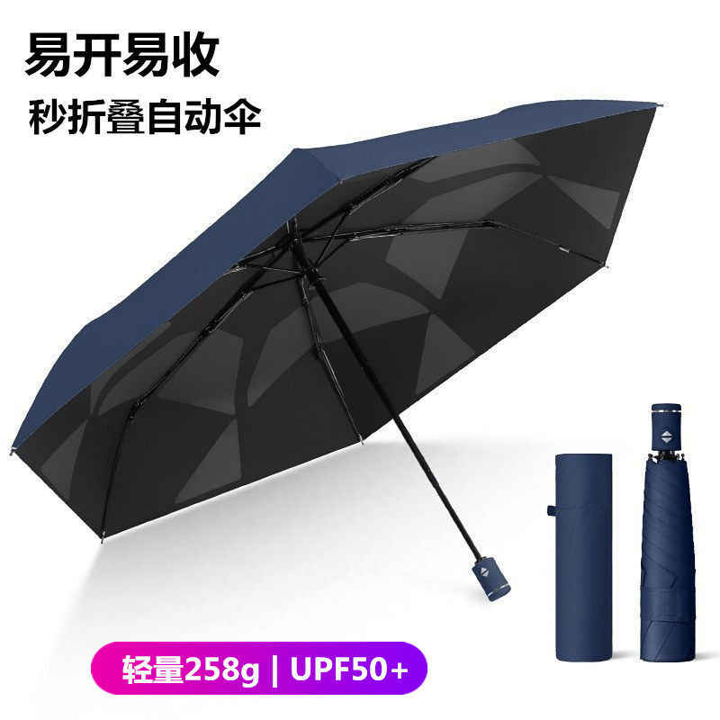 新款出口秒收易折叠伞记忆贴片太阳伞自动晴雨伞两用遮阳户外防晒