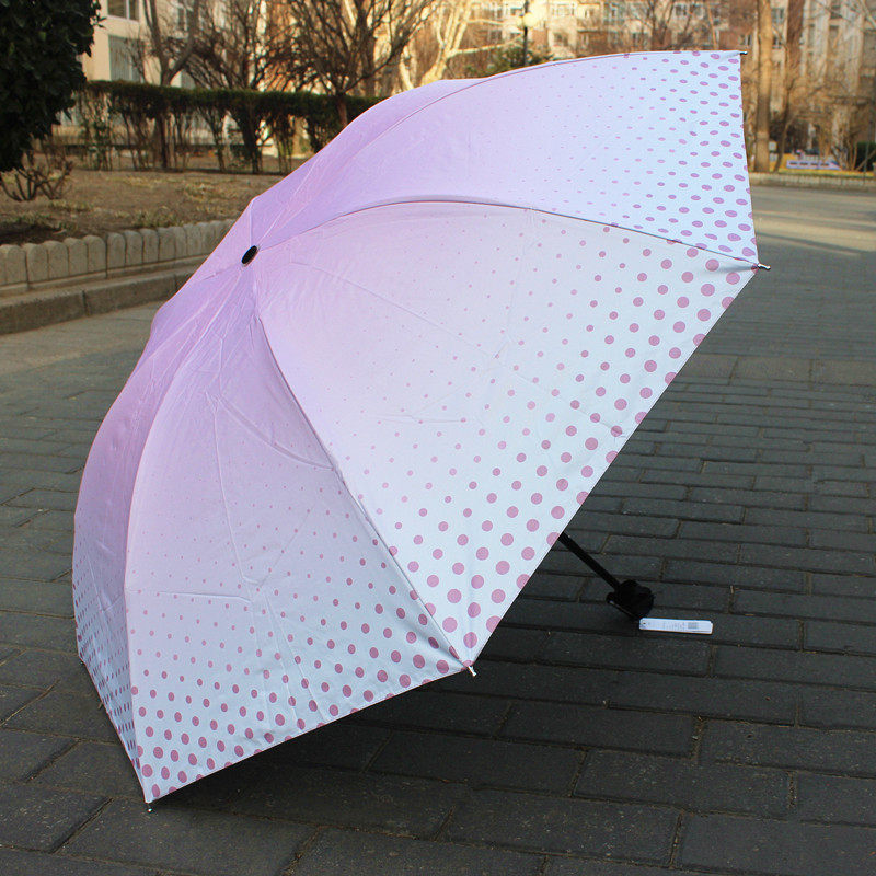 新款圆点渐变太阳伞日系波点晴雨伞两用女防晒防紫外线遮阳伞彩色