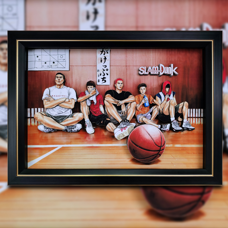 灌篮高手湘北五虎决战前夕立体画