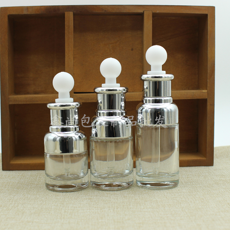 20ml30ml40ml透明玻璃瓶银色圈