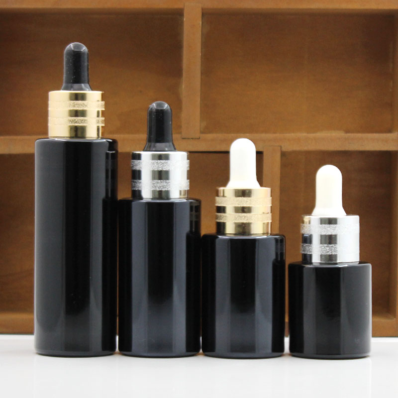 20ml30ml40黑色玻璃化妆品瓶滴管