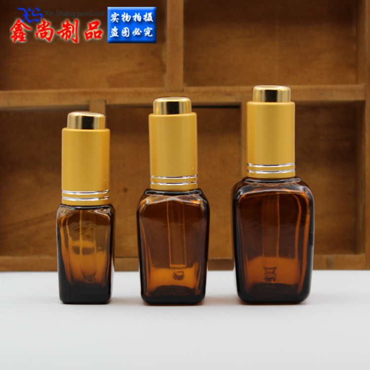 方形茶色精油瓶子现货棕香水玻璃