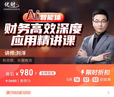 2026刘洋AI智能体财务高效深度应用精讲课+刘洋弟子班私教课