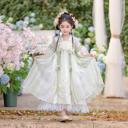 古风汉服女童2026夏季新款重工刺绣国风儿童连衣裙古装公主裙超仙