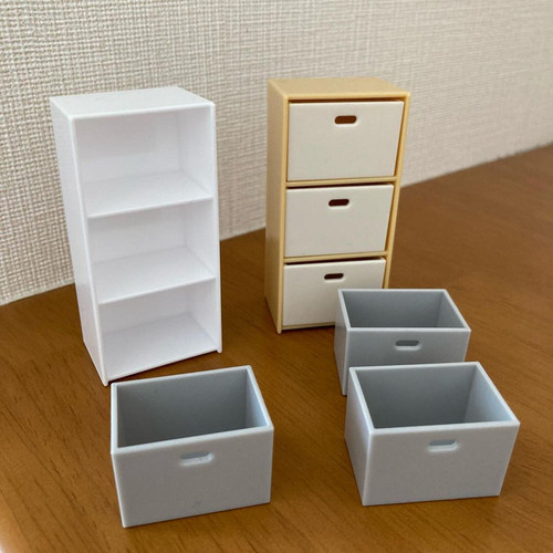 微缩玩具三层带抽屉收纳柜子