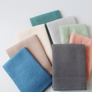 棉制简约素色华夫格洗碗巾抹布菠萝格百洁布清洁抹布擦碗巾不掉毛