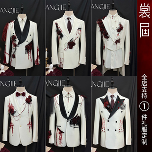 原创高级感外套主播新款 男团西服装 订定制 血烬玫瑰 裳届Design