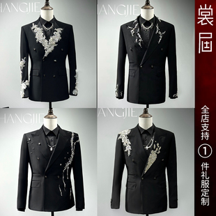 原创高级感外套主播新款 男团西服装 订定制 墨钻凌光 裳届Design