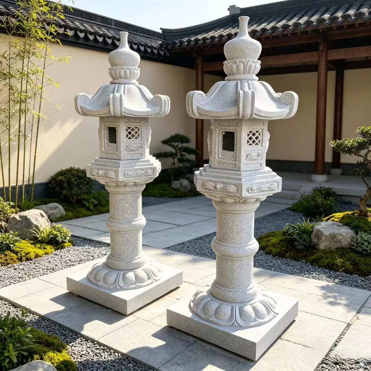 春日庭院户外大型石雕日式石灯笼仿古石灯庭院广场花园石灯订做