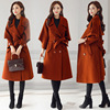 Woolen coat have more cash than can be accounted for Korean Edition 2019 Autumn and winter new pattern Waist Show thin Hepburn woolen coat gules overcoat