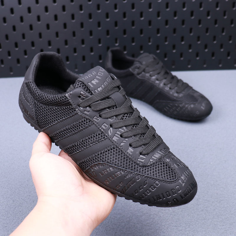 男鞋2024夏季豆豆鞋精神小伙休闲运动鞋子网面透气软底舒适板鞋男