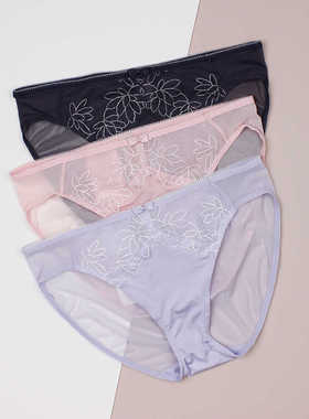 黛安芬中腰水盈相思性感低腰平角内裤74-6765正品蕾丝边包臀裤