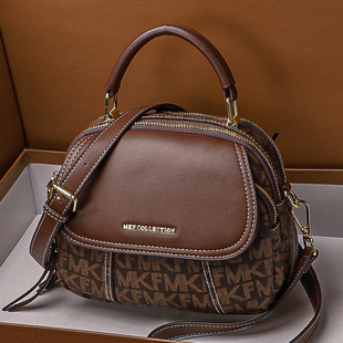 真皮斜挎小包包女2025新款手提单肩包时尚百搭名牌女士小圆包