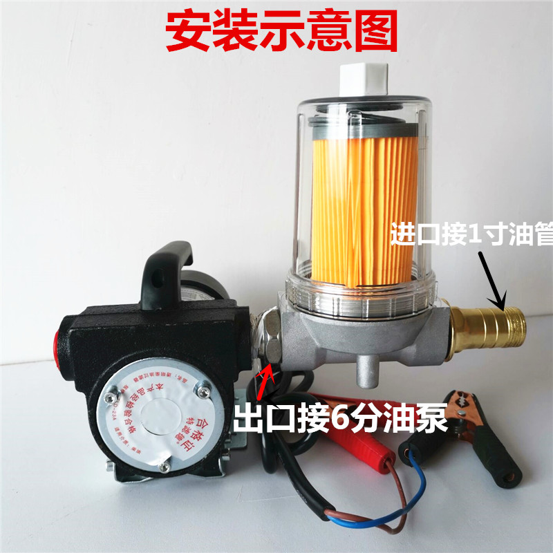 1寸透明柴油过滤器车载加油机杂质过滤网油泵滤清器总成可清洗滤