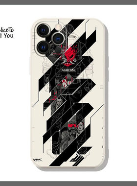 2077赛博朋克手机壳适用iPhone15promax苹果13小米14华为pura70魅族OPPOReno12一加8红米60黑鲨vivoiQOO9荣耀