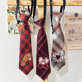 买二送一沙华领带免打学生配饰女甜酷蝴蝶结樱桃爱心独特个性 布标