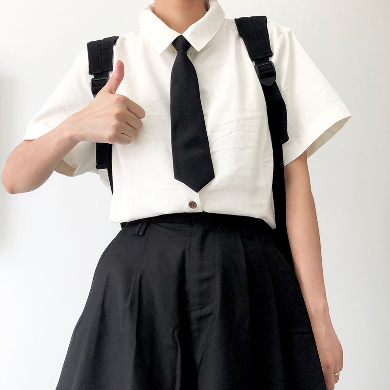 买二送一 学生小领带女免打短黑色哑光涤纶手打款休闲百搭帅气酷,服饰配件/皮带/帽子/围巾,领带,淘宝优惠券,粉丝福利购,淘宝优惠卷