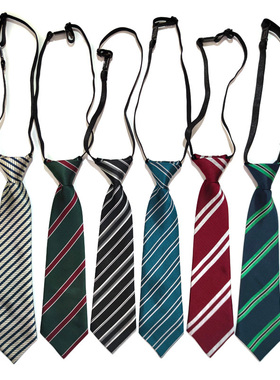 买二送一 自制复古黑白蓝绿色条纹小领带女免打短休闲百搭学院风