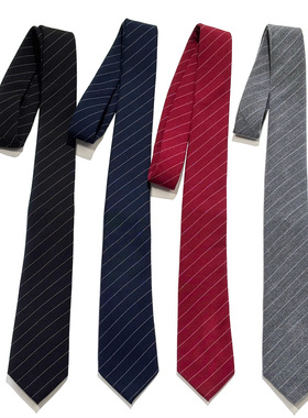 MIMI红底白色条纹领带女手打复古搭配百搭休闲学院风学生毕业腰带